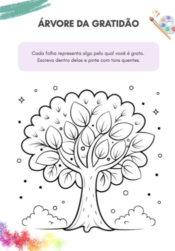 Atividade Árvore da Gratidão — página do kit